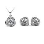 Love Knot Style Earrings &amp; Necklace Set – Embellished with Swarovski® Crystals