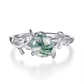 1,25ct Silver Leaf Solitaire in Green Moss Agate