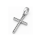 Paved Cross Necklace in Sterling Silver with Swarovski Crystals