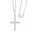 Paved Cross Necklace in Sterling Silver with Swarovski Crystals