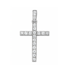 Paved Cross Necklace in Sterling Silver with Swarovski Crystals