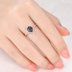 Pear Cut Wish Bone Engagement Black Rutilated Quartz Ring