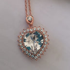Rose Gold Plated Cubic Zirconia Heart Pendant
