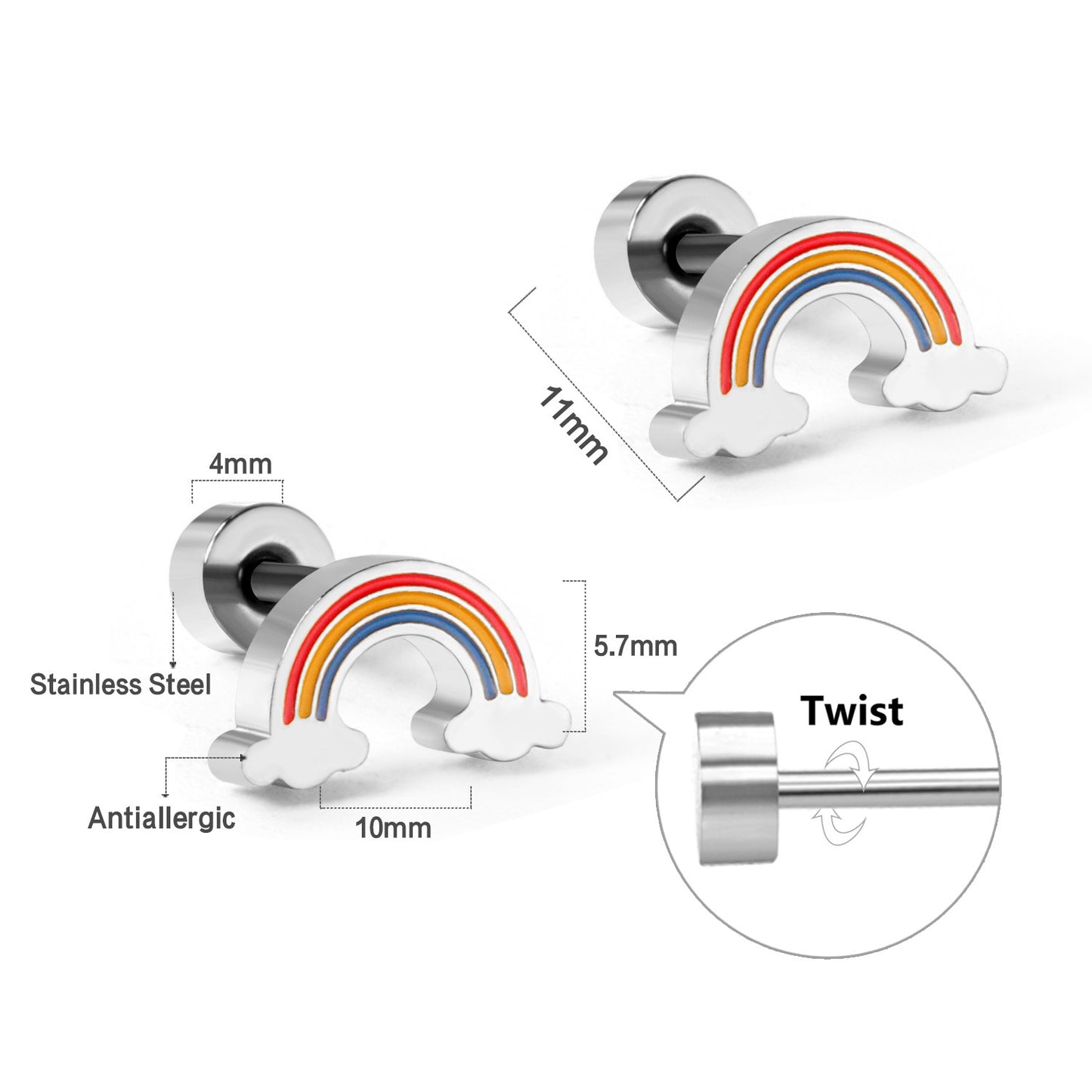 Rainbow Earrings Set