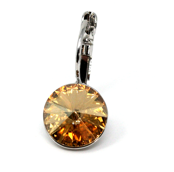 Rivoli Golden Drop Earrings with Crystals from Swarovski
