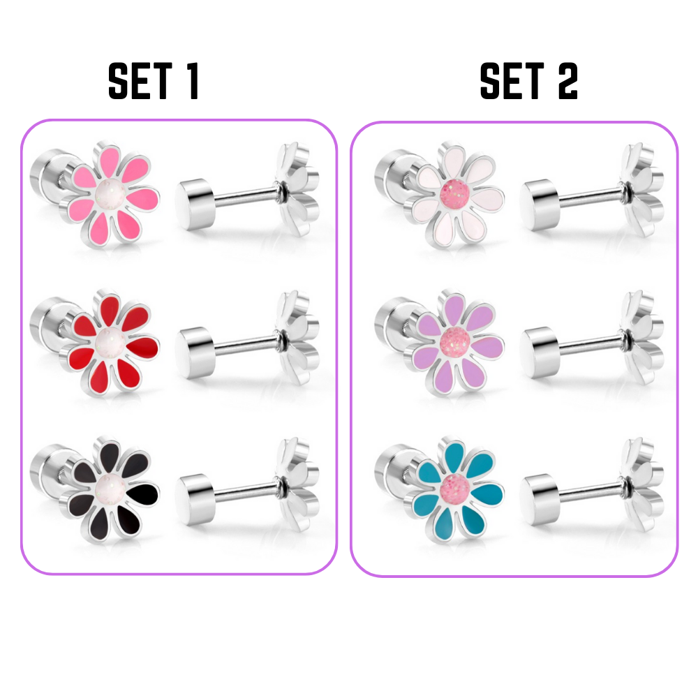 Daisy Earrings 3 Pack Set