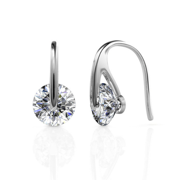 Elegant Hook Drop Earrings Set embellished with Swarovski crystals