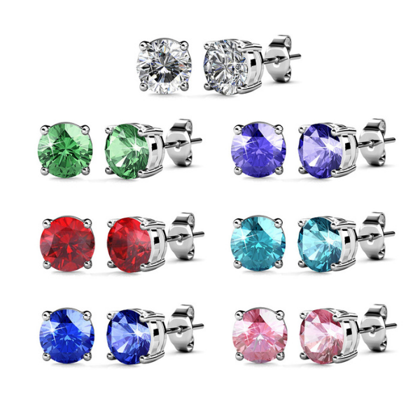 7 Day Earrings Box Sets embellished with Swarovski crystals