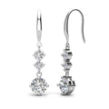 Tri Dangling Hook Crystal Drop Earrings with Crystals from Swarovski