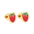 Strawberry Earrings Set- Gold Plated