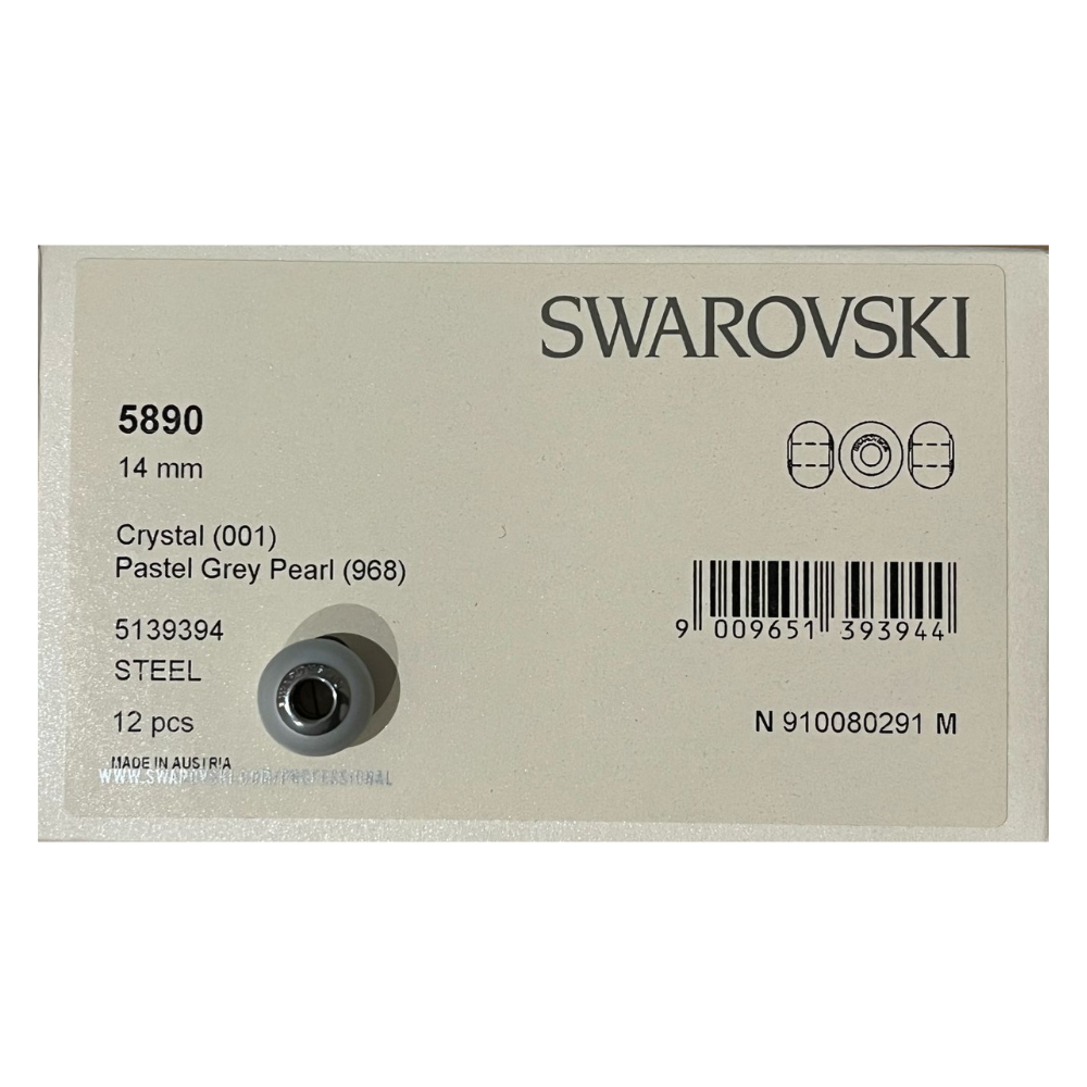 Swarovski 5890 BeCharme Charms- Crystal Pastel Grey