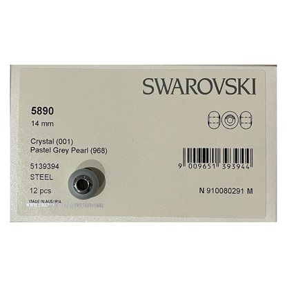 Swarovski 5890 BeCharme Charms- Crystal Pastel Grey