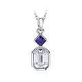 Octagonal Two Stone Necklace with Swarovski Crystals