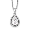 S925 White Teardrop Pendant Necklace