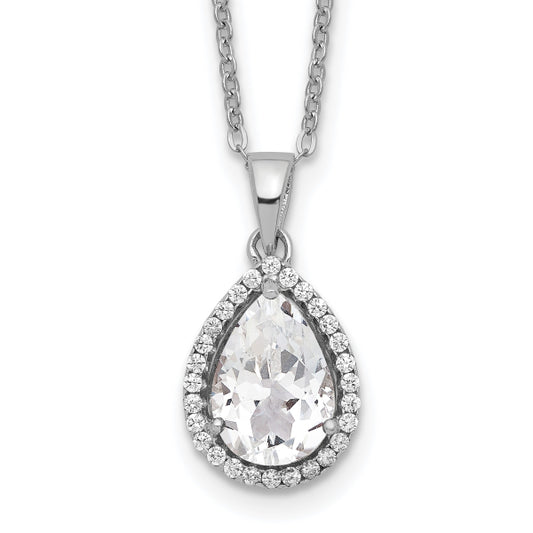 S925 White Teardrop Pendant