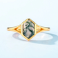 🆕Vermeil Hexagon Moss Agate -Silver