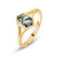 🆕Vermeil Hexagon Moss Agate - Gold