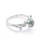 Dhia Jewellery Mossy Green Agate Leaf Solitaire - Silver