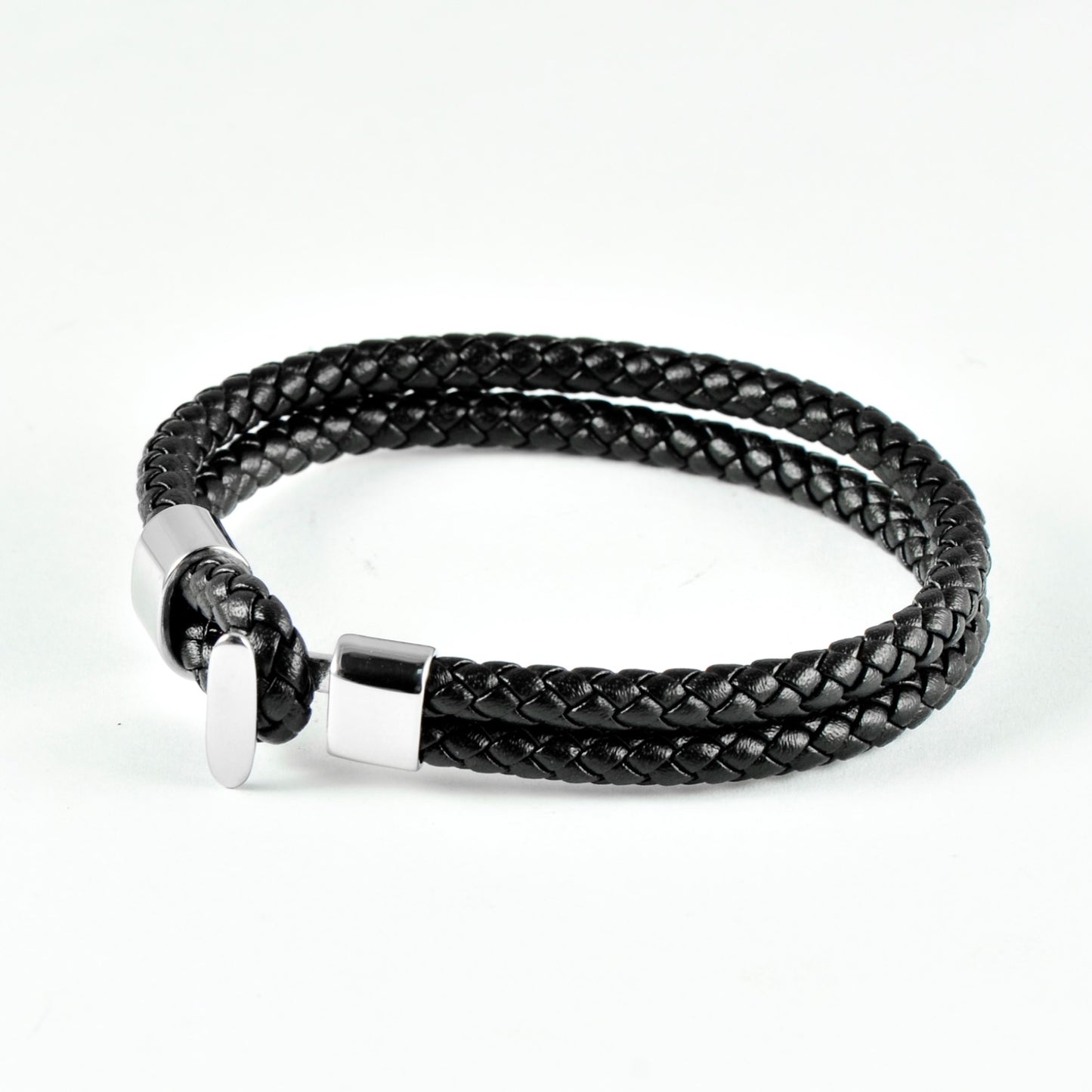 Mens Trendy Anchor Half-Cuff Leather Bracelet