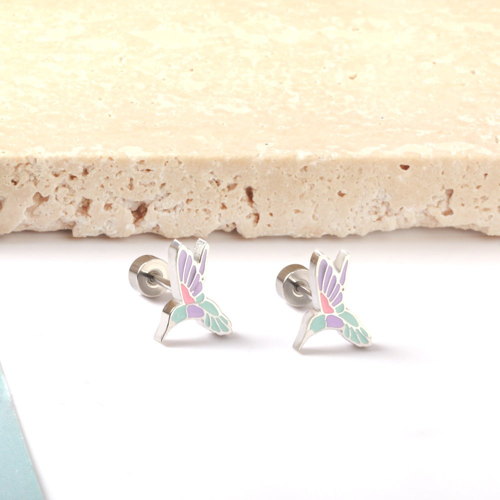 Butterfly & Hummingbirds Earrings in 304 Stainless Steel