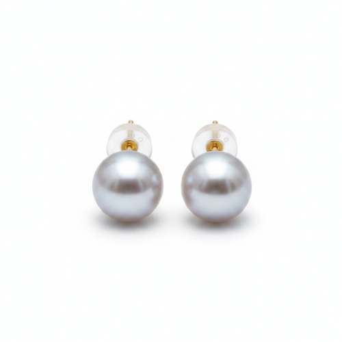 Akoya Pearl Studs - Yellow Gold Front