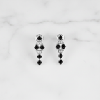 Black Square Earrings - Flat Lay