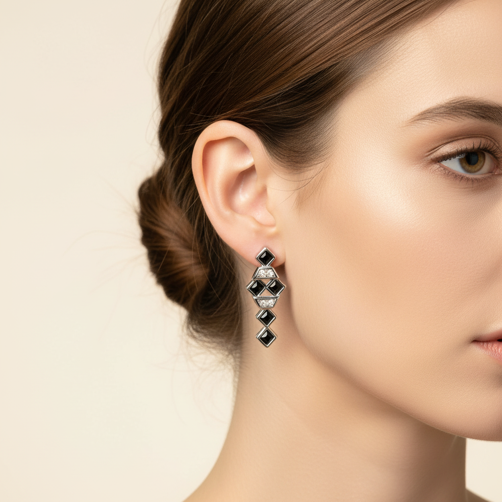 Black Square Earrings - Warm Lifestyle
