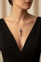 Black Square Necklace Lifestyle - Evening Proportional