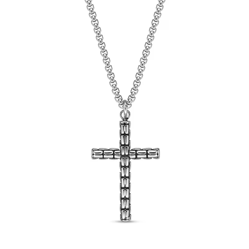 Trendy Block Cross Necklace