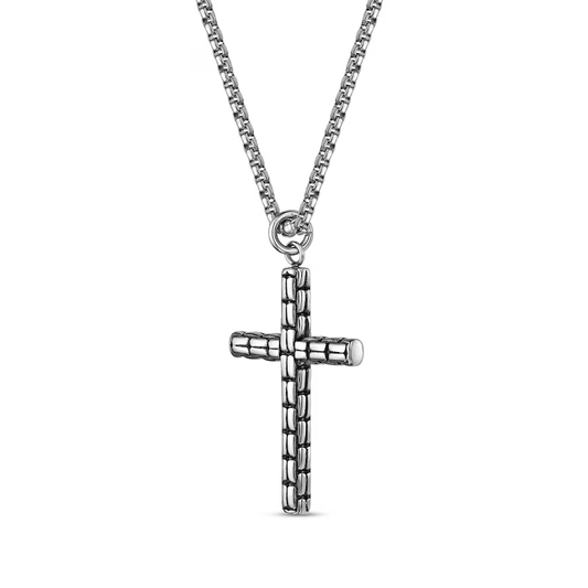 Trendy Block Cross Necklace