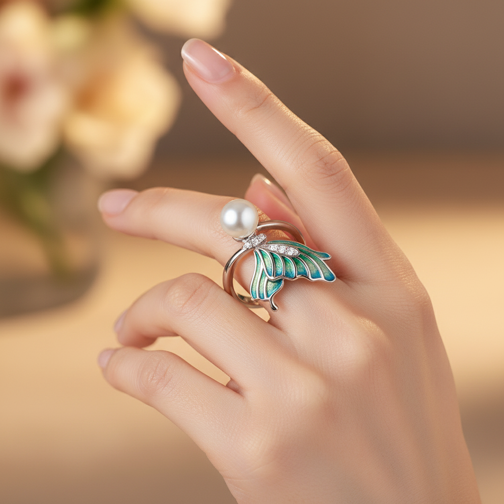 Butterfly Pearl Ring Lifestyle 2