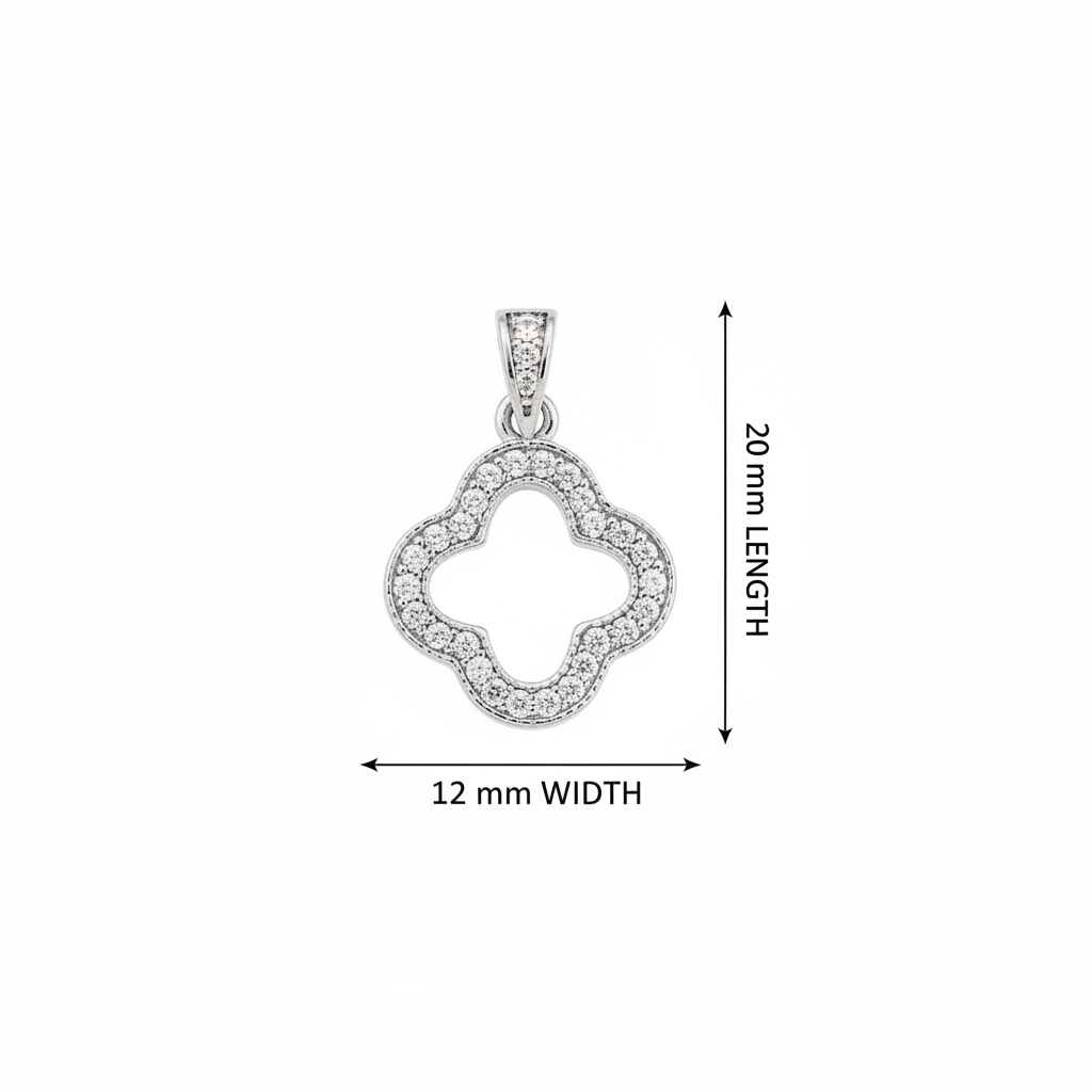 Clover Pendant with Dimensions 1