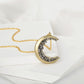 Black Crystal Crescent Moon Necklace