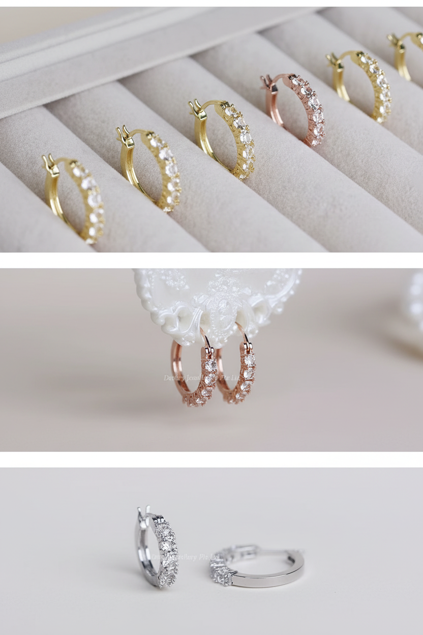 Crystal Hoop Earrings Collage - All Colors