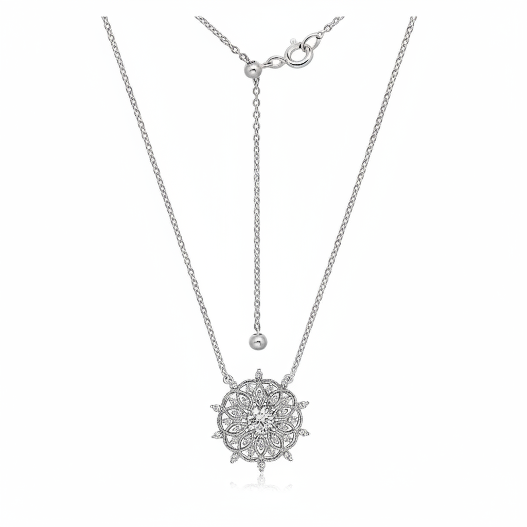 Dhia Mandala Necklace – White Background Product Shot