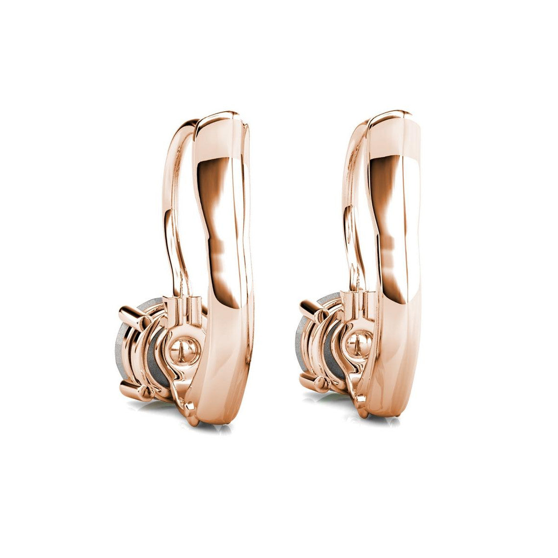 Elegant Light Blue Opal - Rose Gold Plated Earrings– Embellished with Swarovski® Crystals