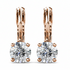Elegant Clear White Rose Gold Plated Earrings– Embellished with Swarovski® Crystals