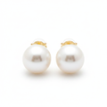 South Sea Pearl Stud Earrings | 9–10mm | 18k Solid Yellow Gold