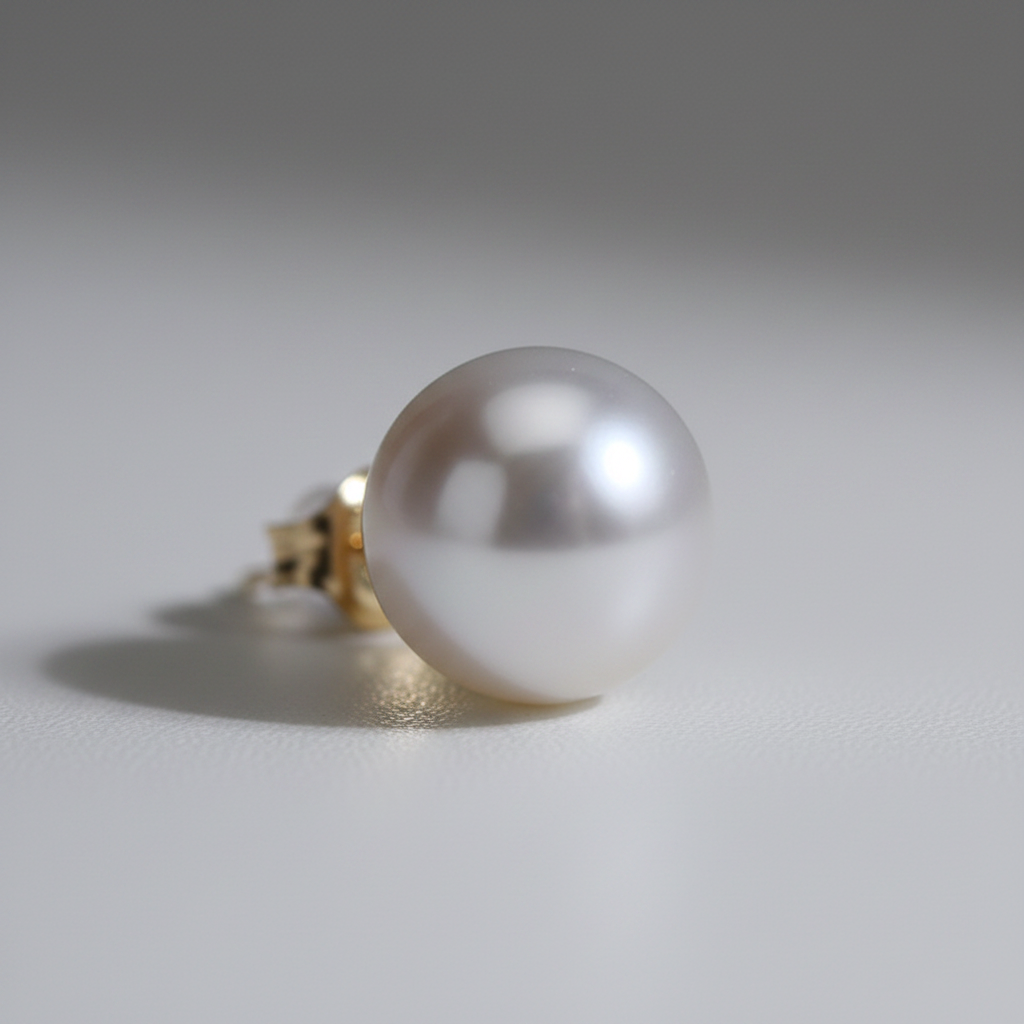 South Sea Pearl Stud Earrings | 9–10mm | 18k Solid Yellow Gold
