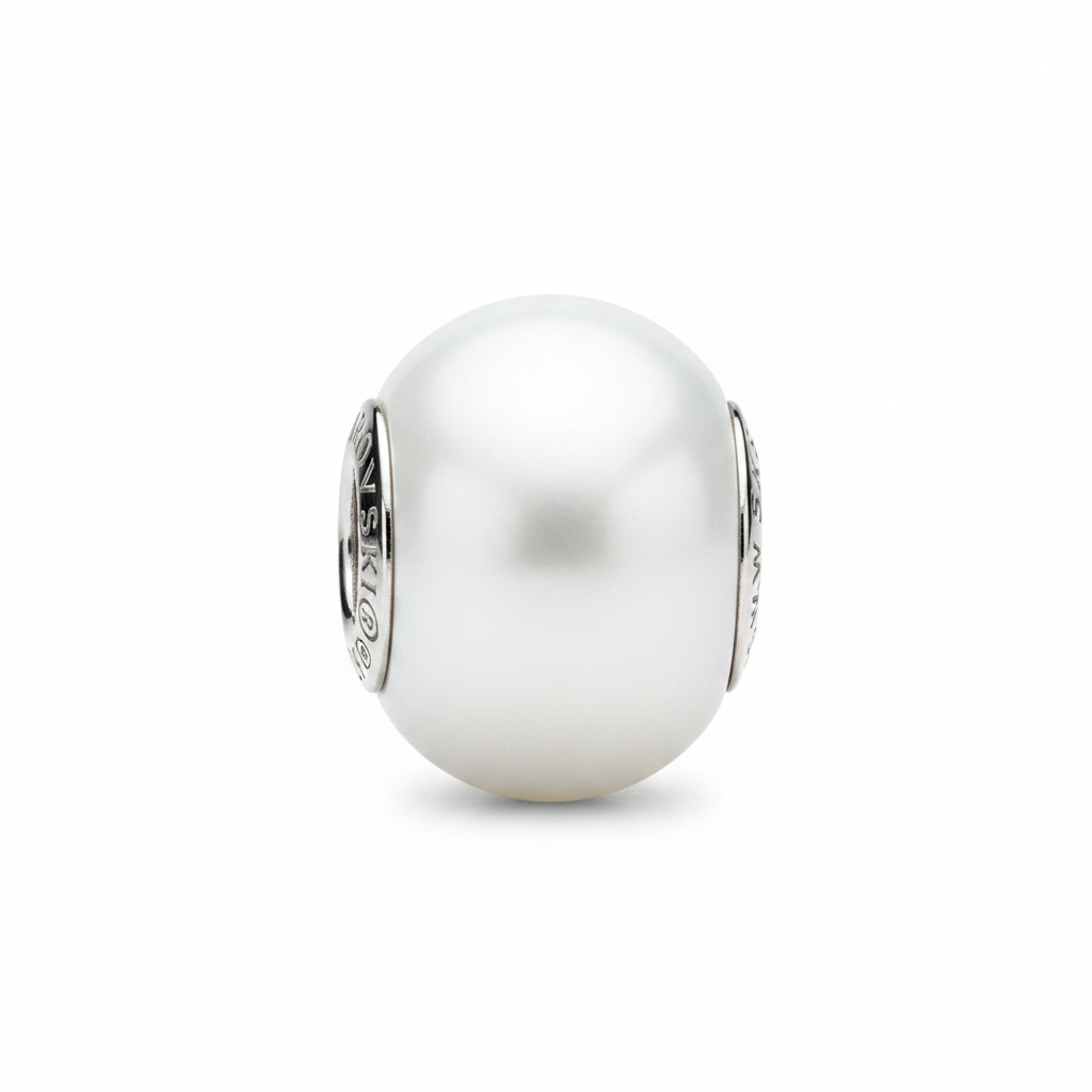 Swarovski 5890 BeCharmed Crystal Pearl - side profile on white background