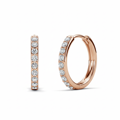 Mini Luxury Hoop Rose Gold Plated Earrings – Embellished with Swarovski® Crystals