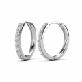 Mini Luxury Hoop White Gold Plated Earrings – Embellished with Swarovski® Crystals
