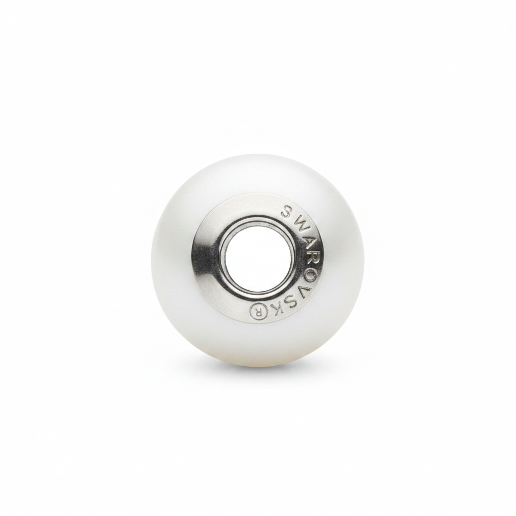 Swarovski 5890 BeCharmed Crystal Pearl - top-down view on white background