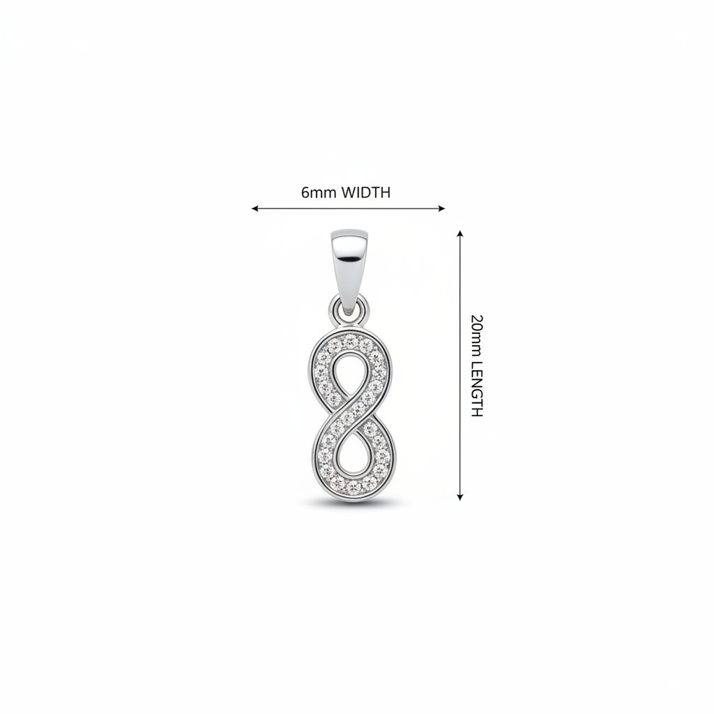 Infinity Pendant with Dimensions 1