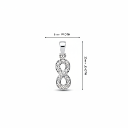 Infinity Pendant with Dimensions 1