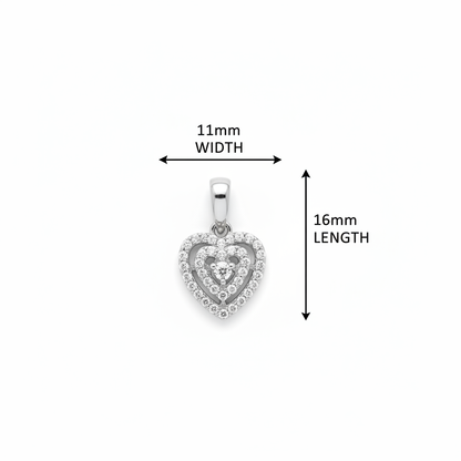 Layered Heart Pendant with Dimensions 2