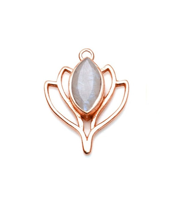 Moonstone Lotus Necklace