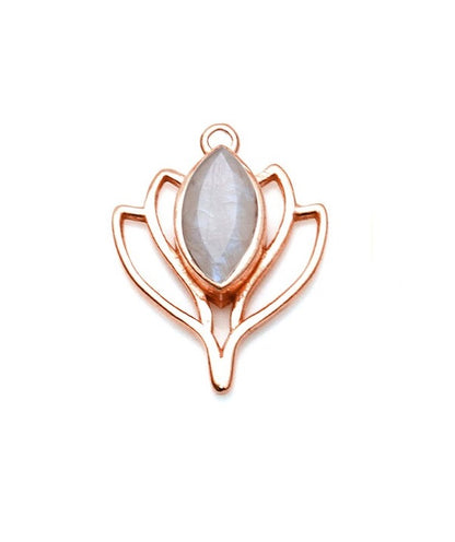 Moonstone Lotus Necklace