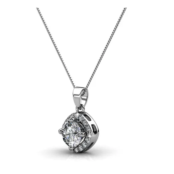 Dhia Halo Bridal Set embellished with Crystals from Swarovski