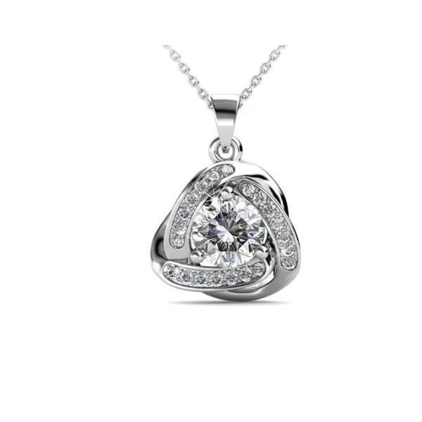 Love Knot Style Earrings &amp; Necklace Set – Embellished with Swarovski® Crystals